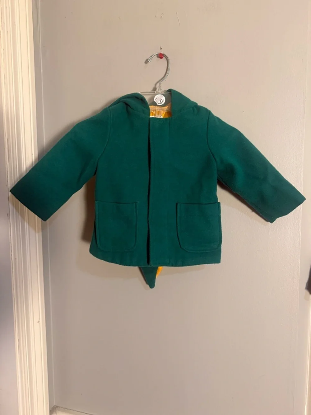 Cat & Jack Toddler Dinosaur Hooded Coat Jacket Green Yellow 12M Costume